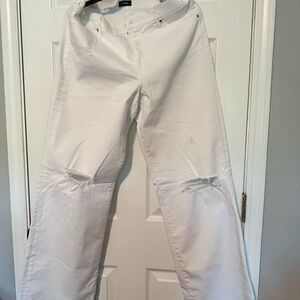 Brand New Without Tag Express White Distressed Flare Jeans